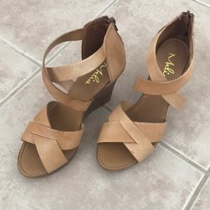 Melia Nude Wedge Sandals